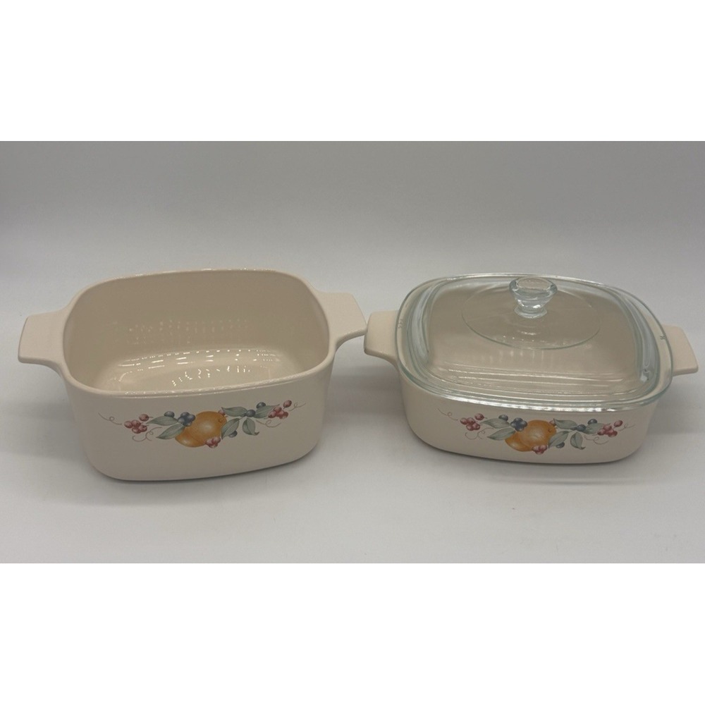 Casserole Dishes w/Lid Corning Ware Abundance Fruit A-1.5-B 1.5 L and A-1-B‎ 1 L